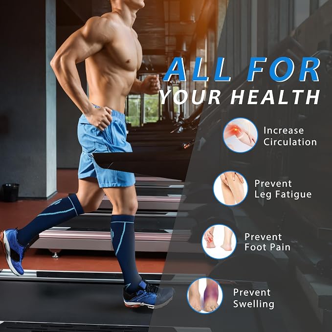 hello momoya Compression Socks for Women Men Circulation Knee High 8 Pairs for Nurses, Running, Travel, Athletic - Image 2