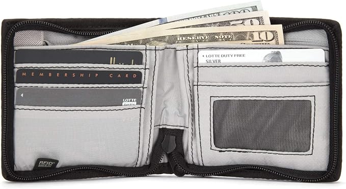 Pacsafe Rfidsafe Z100 Rfid Blocking Bi-fold Black Travel Wallet, Black - Image 3