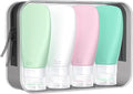 INSFIT Travel Bottles for Toiletries, TSA Approved 3oz Travel Size Containers, BPA Free Leak Proof Squeezable Silicone Tubes for Shampoo Conditioner Lotion Body Wash with Labels by INSFITPortableTravelBottles