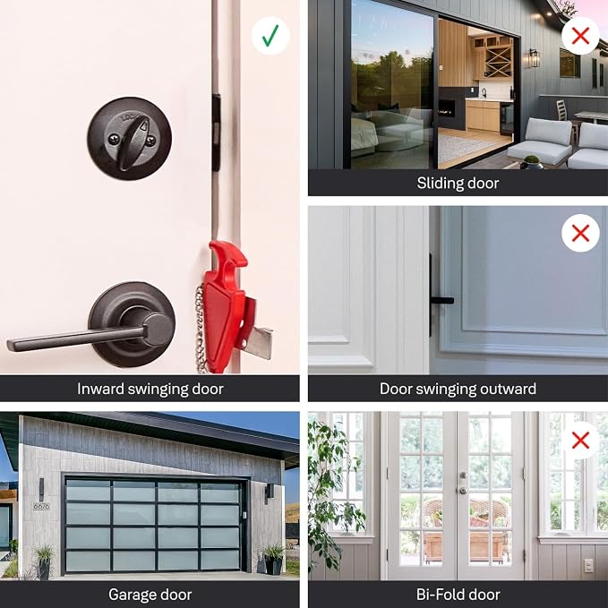 Master Lock Portable Door Lock, for Travel, Hotel Security 2-Pack 276TEC | Portable Door Security Lock, Secure Protection For Travelers In Hotels, Apartments, Airbnb Lock for Front Door Security - Image 5