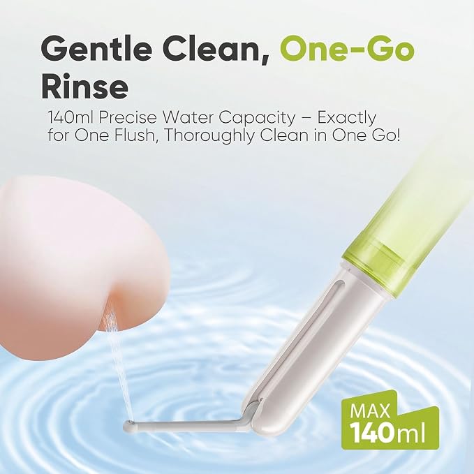 Portable Electric Bidet, Handheld Battery Powered Travel Bidet, Green | 2 Pressure Modes, Waterproof, Foldable, Pocket-Sized, Cordless, Daily Hygiene Cleaning at Home, Camping and Travel - Image 2