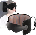 Travel Pillow for Airplanes Head Strap Support, 3D Eye Mask | 360 Airline Sleep Support Headrest Pillow No Bobbing Head Sleeping Aid Travel Essentials Long Flights/Car/Trip Mottled Red by AirNeckFree