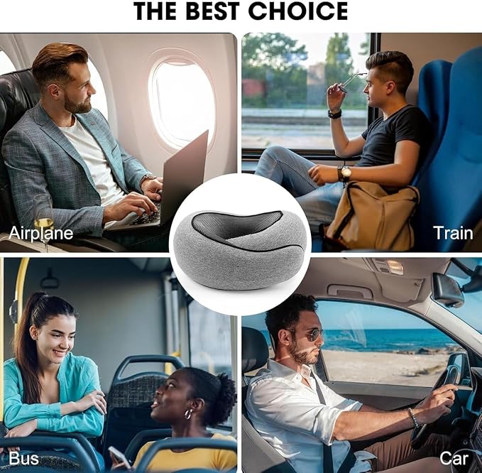 WEERSHUN Travel Pillow for Airplanes, 2026 New Memory Foam Neck Pillow with Chin Wrap for Traveling, Suitable for Airplanes, Offices and Cars - Image 4