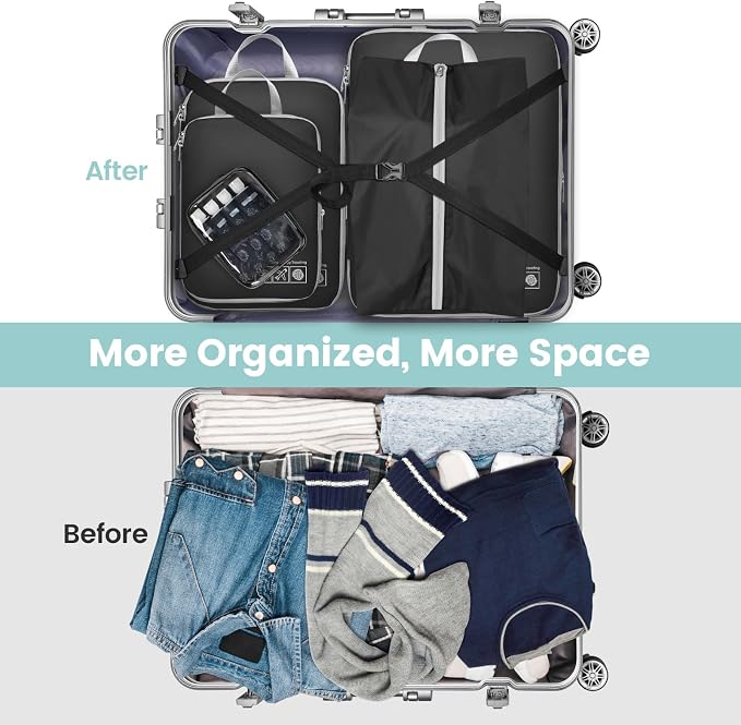 Cambond Compression Packing Cubes for Travel Women - Lightweight Luggage Organizers Bag Packing Cubes for Carry on Suitcases - Image 6