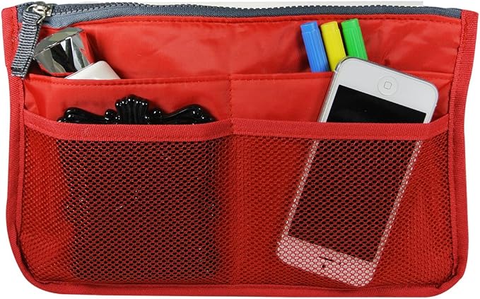 Wrapables® Unisex Bag Insert Organizer, Travel Bag Organizer - Red by Wrapables