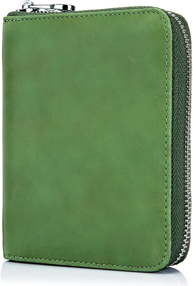 RFID Blocking 24 Slot Credit Card Holder Wallet Real Leather Multi Card Organizer Wallet with Zipper - Image 2