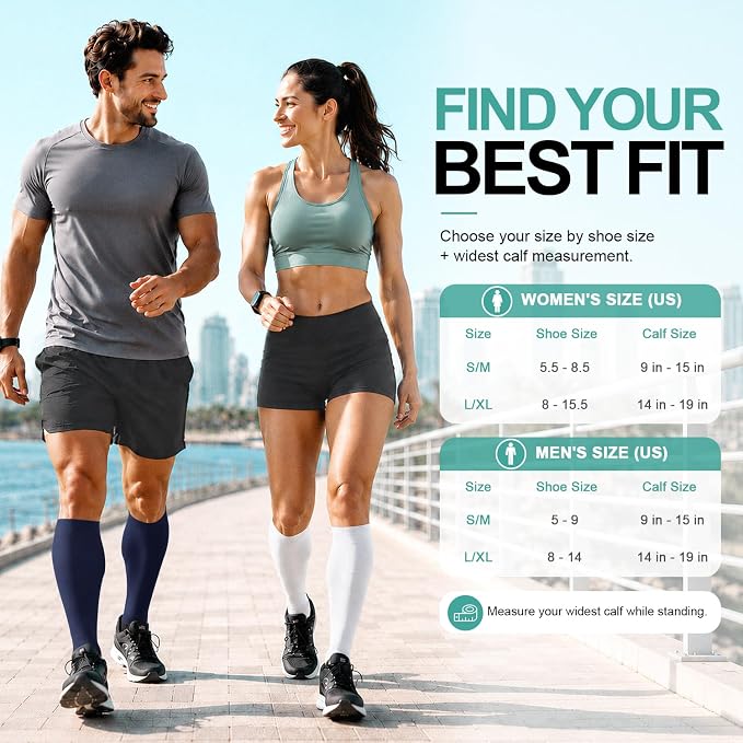 3 Pack Medical Compression Sock-Compression Sock For Women and Men Circulation -Best for Running,Nursing,Athletic Sports - Image 6