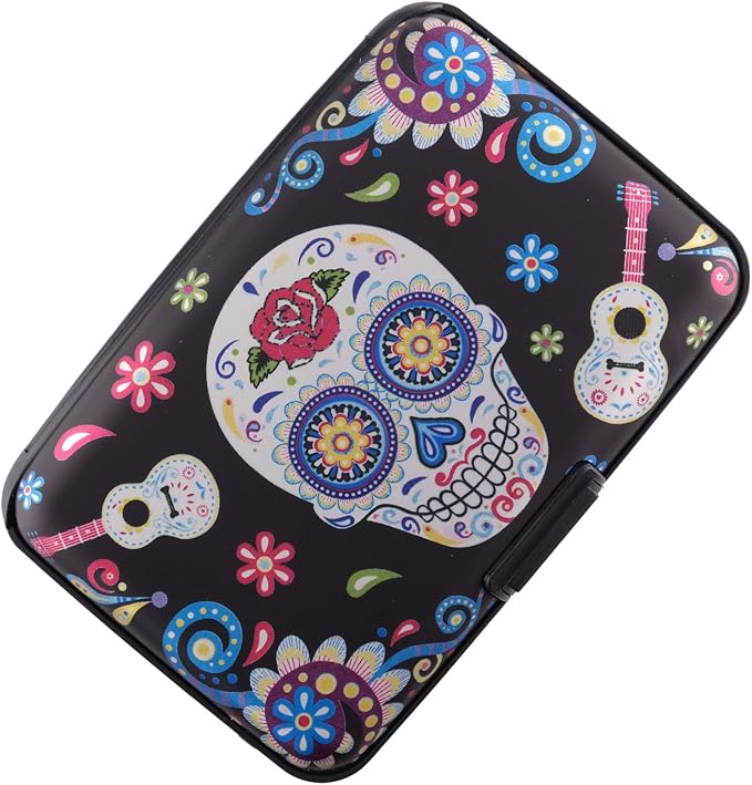 RFID Blocking Credit Card Holder for Men Women - Stylish Travel Wallet - Best protection for Bank Debit, ID, ATM, Cards against Scanning Criminals (Skull) - Image 3