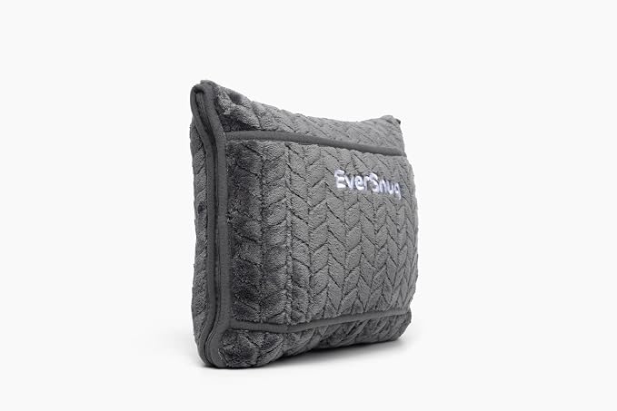 EverSnug Travel Blanket & Pillow 68x42 - Premium Ultra-Soft Microfleece 2 in 1 Compact & Packable Flight Blanket with Soft Bag Pillowcase, Hand Luggage Sleeve and Backpack Clip (Grey) - Image 8