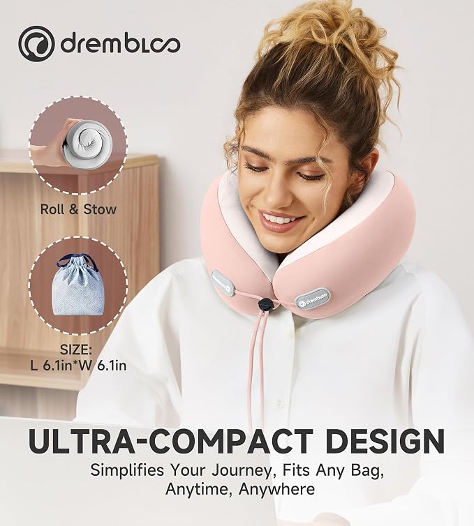 Neck Pillow Airplane, Premium Memory Foam Cooling Travel Pillows for Sleeping, Adjustable Flight Sleep Pillow with Comfortable Breathable Cover, Portable Plane Accessories - Image 5