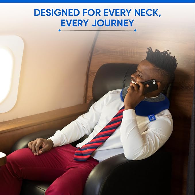 W.S. Sells Travel Neck Pillows for Airplanes - Pure Memory Foam with Ergonomic Design & Breathable Fabric - Travel Pillows for Airplanes & Cars - Set of Travel Essentials with Sleep Mask & Ear Plugs - Image 6