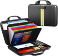 Fireproof Document Organizer with Lock, Rigid EVA File Box with 13-Pocket Accordion Folder for Important Documents & Tablets under 11", Lightweight Safe Storage for Home, Office & Travel (Small Size) by Unknown