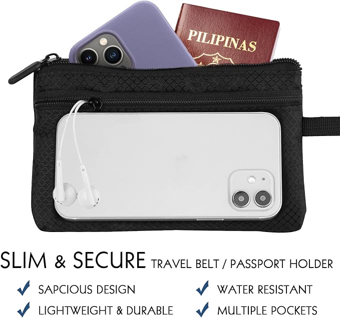 Travel Wallet with Hidden Safe Pocket, Passport Wallet with Metal Snap Button for Cash, Credit Cards and Travel Documents, Money Belt for Travel Women and Men Hidden - Image 3