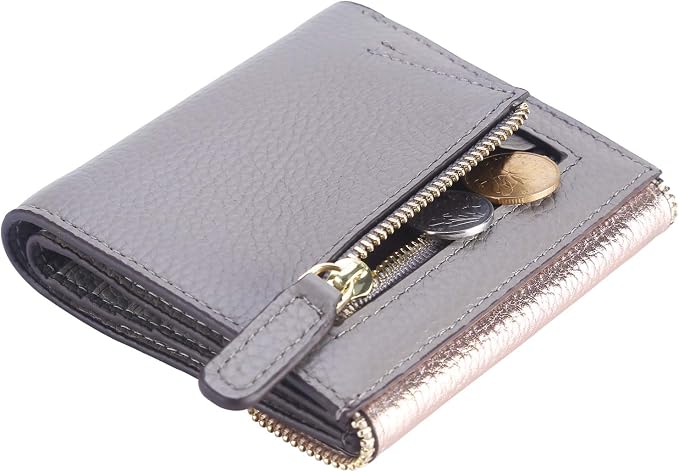Ultra Thin Small Compact Leather Womens Girls Wallets RFID Blocking Credit Card Holder for Women - Image 3