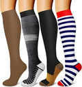 4 Pairs-Compression Socks for Women&Men Circulation-Best Support for Nurses,Running,Athletic by LaiteHebe