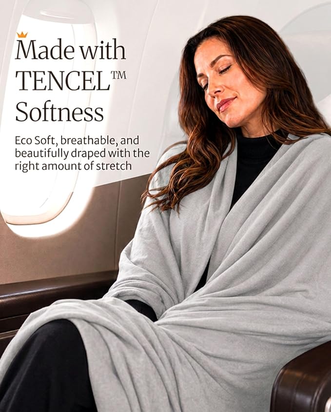 Pashmina Shawl Wraps for Women | USA Made Travel Scarf for Women | Lightweight & Soft Pashmina | Evening Dresses | Travel Scarf Airplane | UPF 50+ Sun Protection | 68x35in - Image 5