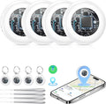 Air Tracker Tags-4 Pack (iOS Only), [Apple MFi Certified] Key Finder | Replaceable Battery Bluetooth Tracker Compatible with Apple Find My, Item Locator Smart Tag for Keys, Bag, Luggage and More by Tukio
