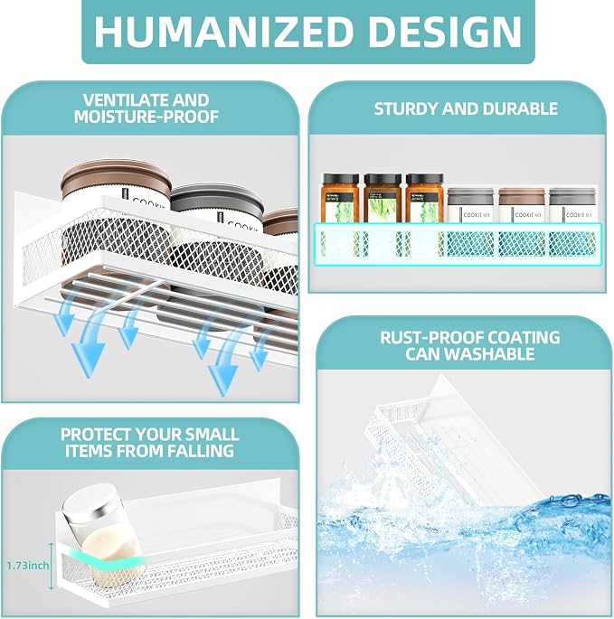Magnetic Spice Rack for Refrigerator, 3 Pack Magnetic Shelf for Refrigerator, Movable Magnetic Basket is Used for Side Storage in Ovens, Microwaves, or Washing Machines - Image 6