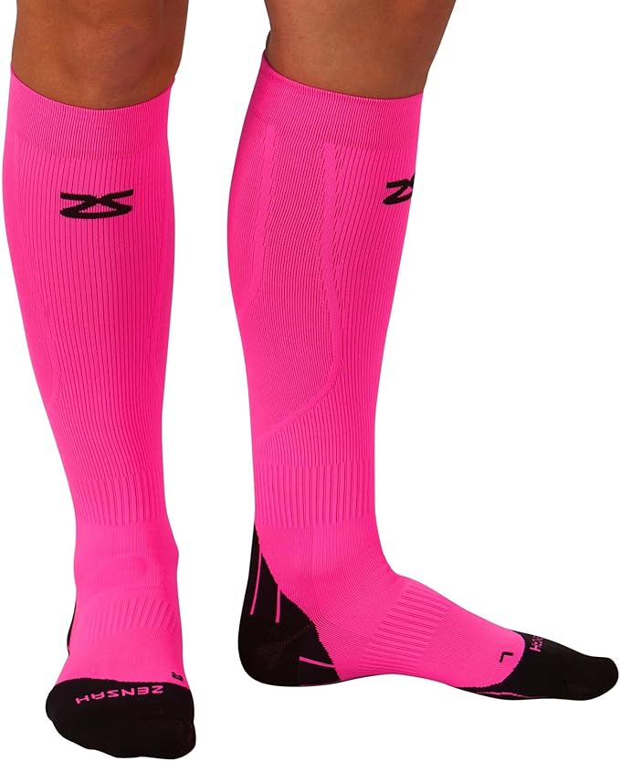 Zensah Tech+ Compression Socks - Knee High Running Socks for Sports, Travel, Made in Italy by Zensah