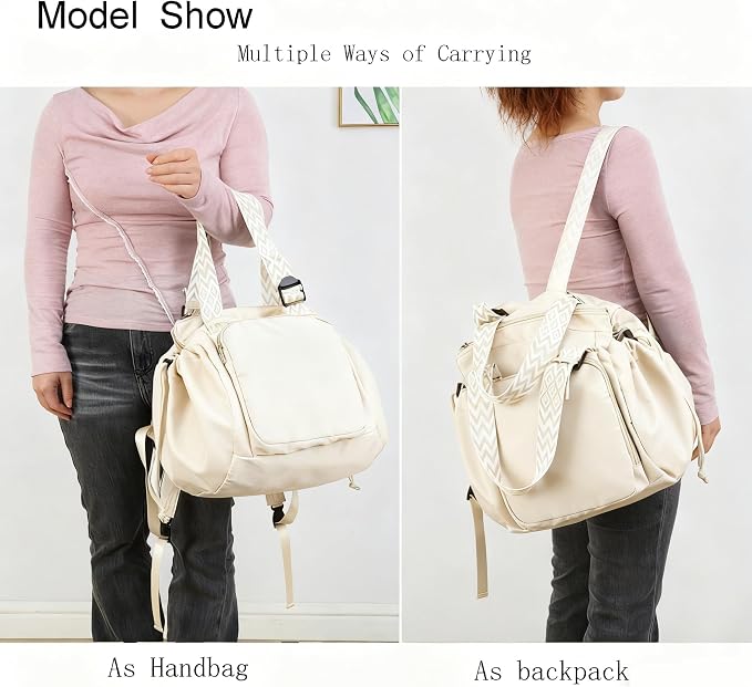 Tote Bag Large Capacity Lightweight Backpack with 15 Pockets Nylon Shoulder Bag for Car Travel Mother Bag - Image 6
