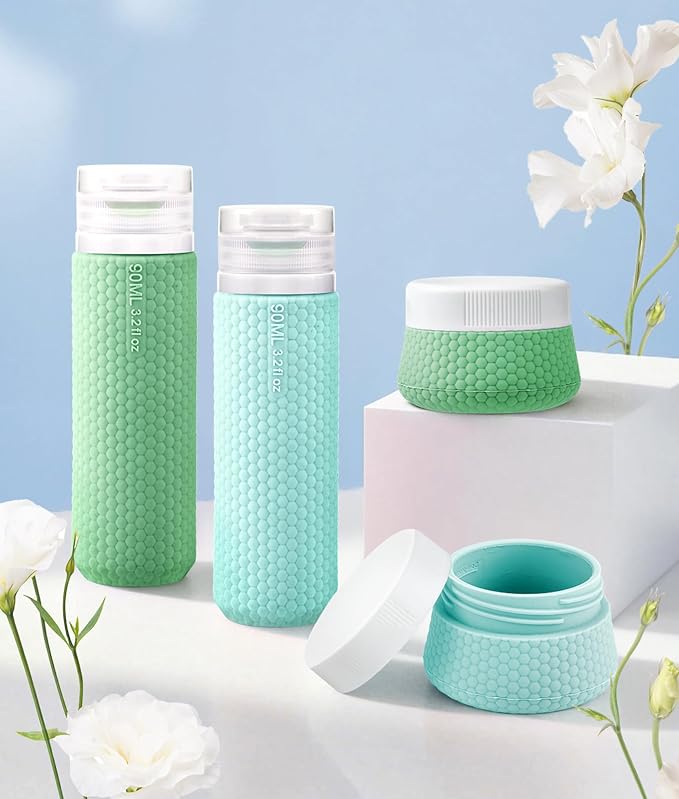 Travel Bottles for Toiletries, TSA Approved 3oz Leak Proof Travel Size Liquid Containers, BPA-Free Refillable Silicone Squeeze Bottles, Ideal for Shampoo Lotion and Conditioner (4 Pack) - Image 7