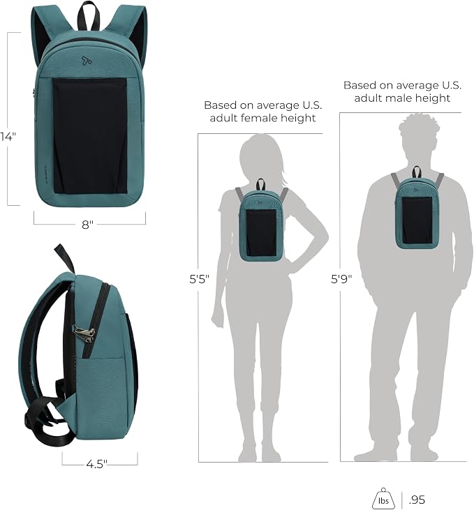 Travelon Anti-Theft The Voyages Small Backpack with XL Water Bottle Pocket - Image 4