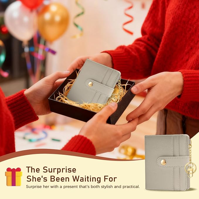 Jogjam Grey Small Women Wallet, Rfid Slim Thin Compact Credit Card Holder | PU Leather Bifold Cash Zipper Coin Pocket ID Window, for Female Ladies Teen Girls Girly Gifts - Image 7