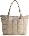 BAGSMART Expandable Tote Bag for Women, Puffer Work Tote Travel Bag | Quilted Carry On Bag for Travel Work Gym College, Waterproof Travel essentials by BAGSMART