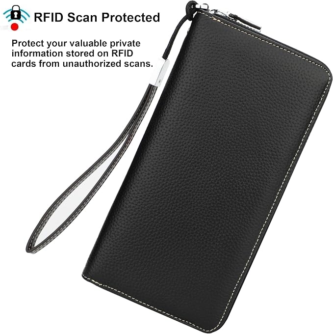 Small Compact Women Wallet RFID Blocking Genuine Leather Bifold Purse with ID Windows - Image 2