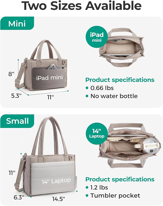 BAGSMART Small Tote Bag for Women, Work Teacher Bag with Zipper Closure - Image 5