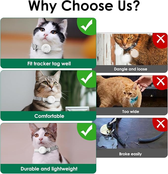 GPS Tracker for Cats,Real-Time Location Cat Tracker, Pet Tracker with Cat Collar,Compatible with Apple Find My App (Only iOS),No Monthly Fee,Waterproof,Anti-Lost Device (White) - Image 8