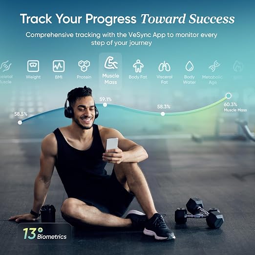Etekcity Upgraded Smart Scale for Body Weight Fat and BMI, FSA Eligible | HSA Eligible, Bathroom Scale with Muscle Mass, 13 Metrics, Large Display, Offline Mode and App Connection - Image 6