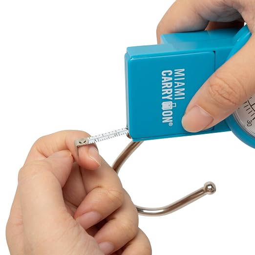 Mechanical Luggage Scale with Tape Measure, Up to 80 Pounds (Blue) - Image 2