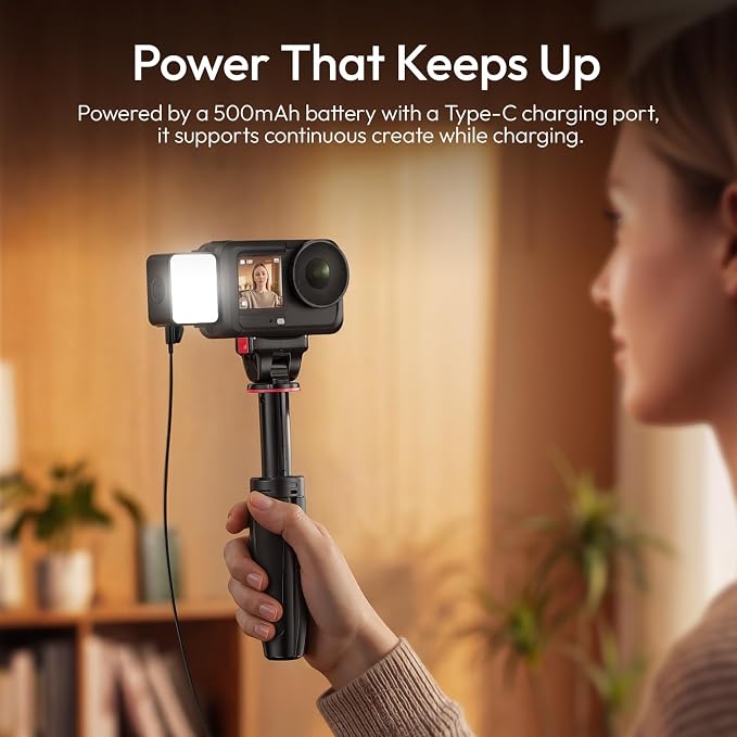ULANZI LM24 IPX5 Waterproof Vlogging Light for DJI Osmo Nano/Osmo Action 6 | 200K-5600K CRI≥95 3 Brightness Levels Magnetic Mini LED Action Camera Video Light for Vlog Selfie Video Recording Photography - Image 5