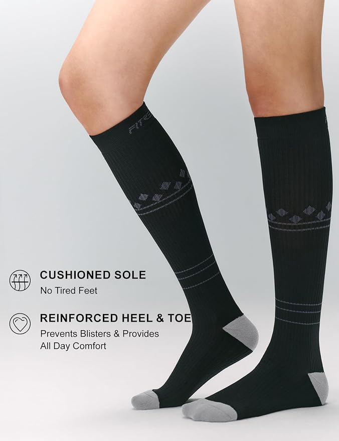 FITRELL 3 Pairs Compression Socks for Women and Men 20-30mmHg-Circulation Support Socks - Image 6