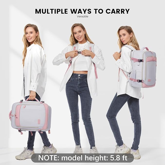 LOVEVOOK Travel Backpack for Women, 40L Carry On Backpack with 3 Packing Cubes,TSA Personal Item Travel Bag Airline Approved, Water Resistant Weekender Overnight Luggage Daypack, Fits 17 Inch Laptop - Image 6