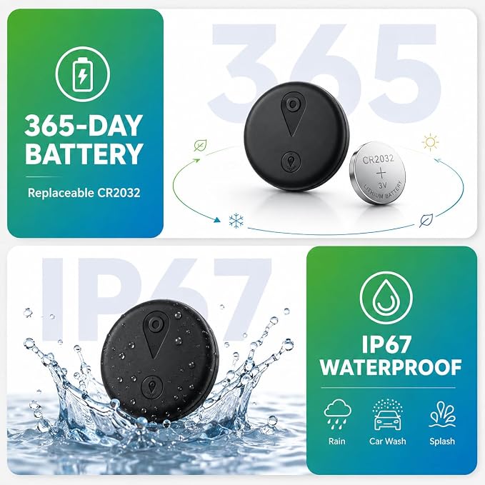 GPS Tracker for Vehicles, Mini Hidden Magnetic Car Locator with Real-Time Tracking, Works with Apple Find My, No Monthly Fee or SIM Card, IP67 Waterproof, 365-Day Battery, iOS Only, Black | GPS Tracker for Vehicles - Image 7
