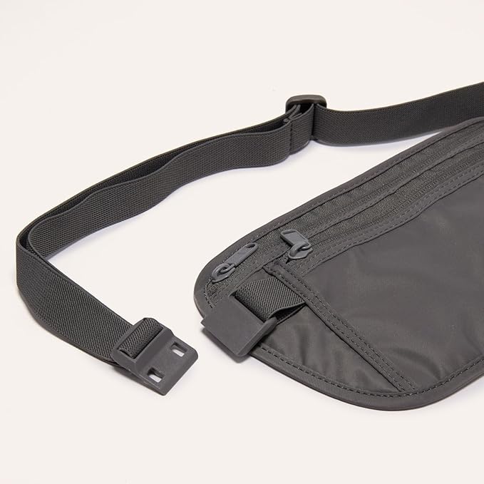 Pander RFID Blocking Travel Money Belt – Hidden Waist Pouch for Passport, Cash, Cards, Slim Belt Bag for Men and Women, Dim Grey - Image 4