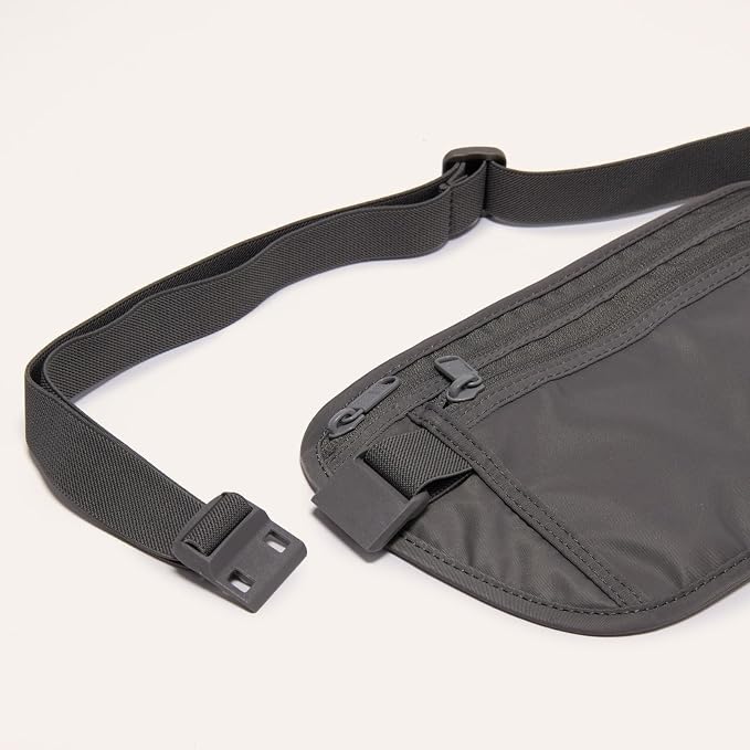 Pander RFID Blocking Travel Money Belt – Hidden Waist Pouch for Passport, Cash, Cards, Slim Belt Bag for Men and Women, Dim Grey (Pack of 2) - Image 4