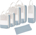 Narwey 6 Set Compression Packing Cubes for Travel Women Men, Travel Cubes for Carry On Suitcase, Durable Compression Luggage Organizer Bags by Narwey