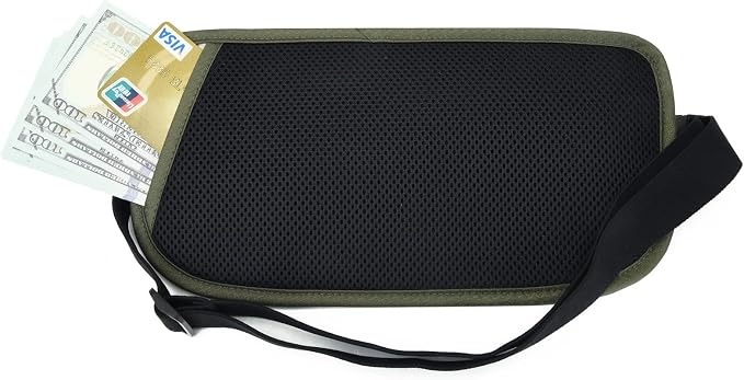 RFID Blocking Money Belt for Men Women, Slim Fanny Pack for Travel，Running,Conceal Waist Wallet for Passport Holder,Phone,Cash(Dark Olive Green) - Image 4