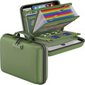 DocSafe Fireproof File Organizer with Lock, Hard-Shell Case Fireproof Document Box with 13 Pocket Accordion File Folder, Portable Home Office Travel Safe Storage for Important Documents Laptop Green by DocSafe