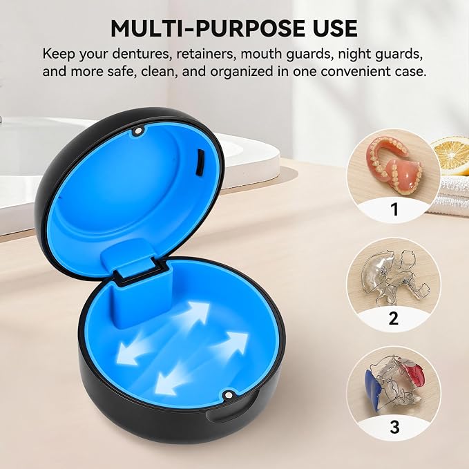 Portable Vent Denture Bath Case, Soft Buffer Holder for Travel False Teeth | Safe material, removable silicone pad for hygienic use, multi-scene use, pocket fit for home, journeys & daily oral storage - Image 5