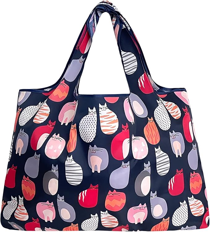 allydrew Large Foldable Tote Nylon Reusable Grocery Bags - Image 4