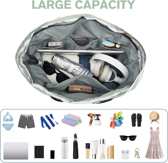 G4Free Beach Bag, Waterproof Sandproof Beach Tote Bag, Large Capacity Foldable for Women - Image 8