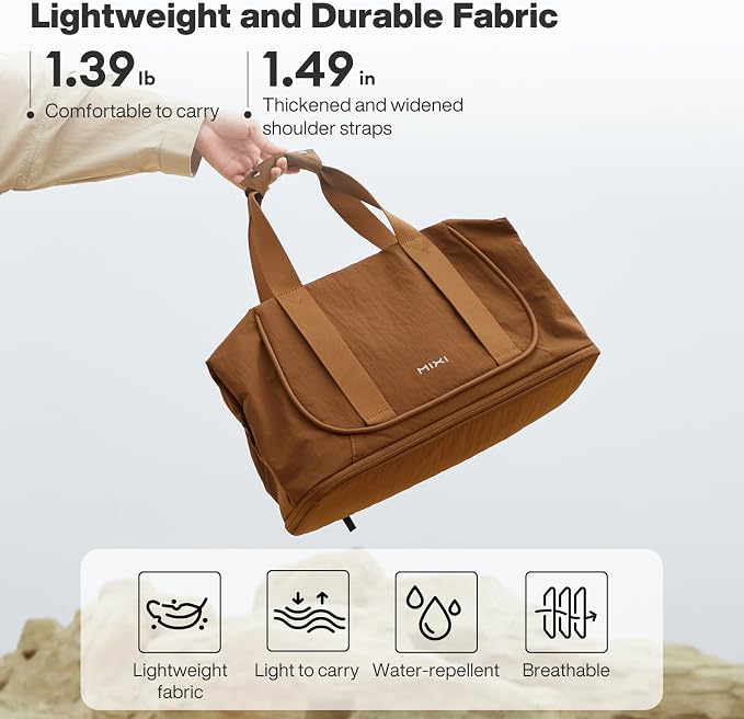 mixi Travel Tote Bag for Women Large Expandable Travel Bag Waterproof Lightweight Carry On Personal Item Handbag - Image 5