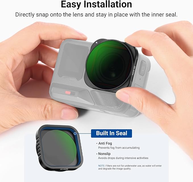 NEEWER Variable ND Filter Compatible with Insta360 Ace Pro Insta 360 Ace Pro 2, ND2-32 Action Camera Lens Accessories, NOT Compatible with Updated Version Redesigned Round Octagonal Lens Guard, FL-C23 - Image 7