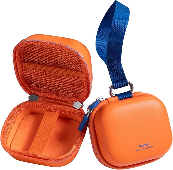 TELESIN DisAdv Portable Mini Carrying Case for HERO/Ace Pro/OSMO/360 Camera | Xtra Edge Pro Action Camera Bag, Waterproof Hard Shell Travel Storage Case for Action Cameras and Accessories, Orange by telesin