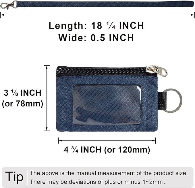 CHENSPRX Minimalist RFID Blocking Small Wallet with ID Window,WaterResistant Zip Id Case Wallet with Lanyard Keychain for Cards,Cash,Travel,Women,Men - Image 5