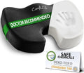 ComfiLife Premium Comfort Seat Cushion - Non-Slip Orthopedic 100% Memory Foam Coccyx Cushion for Tailbone Pain - Cushion for Office Chair Car Seat - Back Pain & Sciatica Relief (Black) by ComfiLife